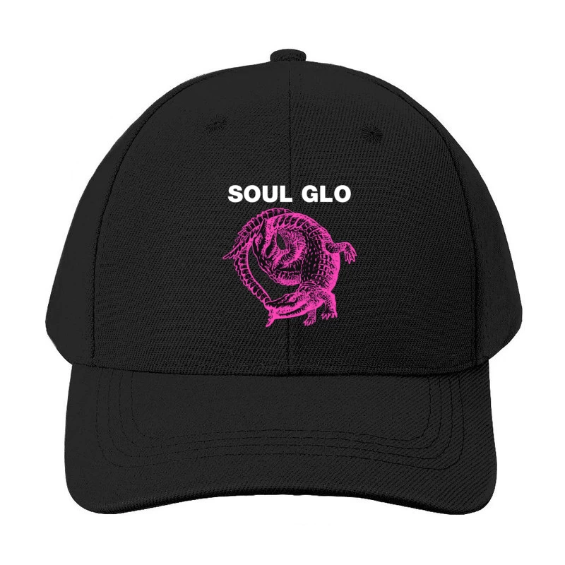 Pink Skeletal Alligator Soul Glo Design Baseball Cap