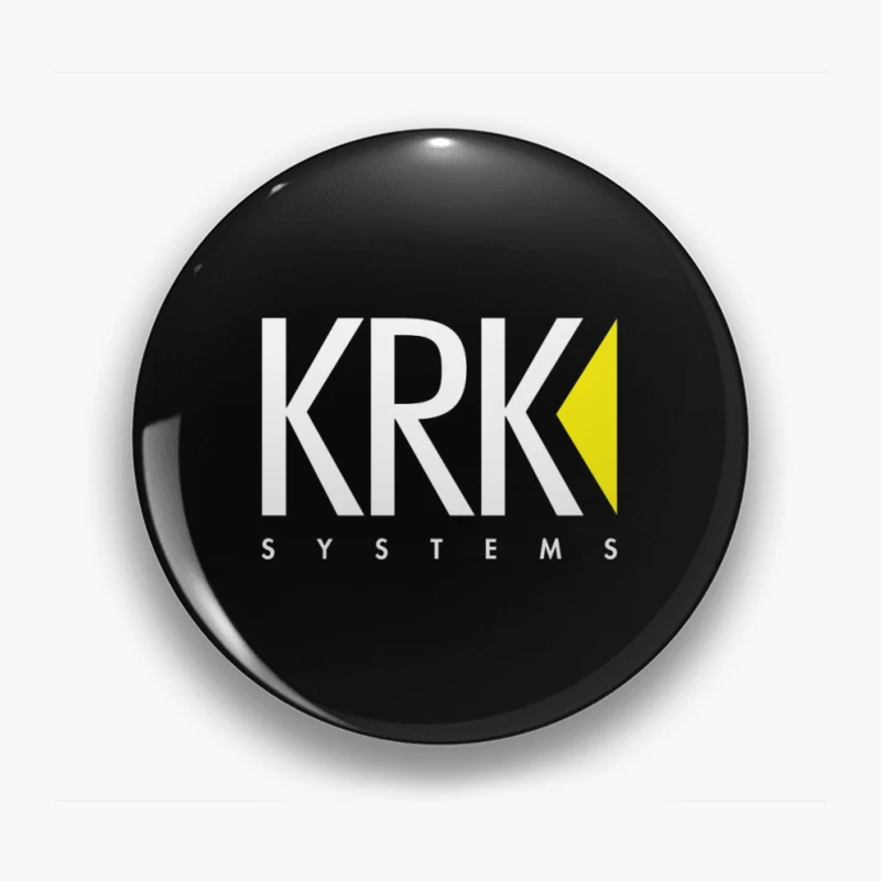 KRK Systems Minimalist Logo Design with Yellow Accent Pin