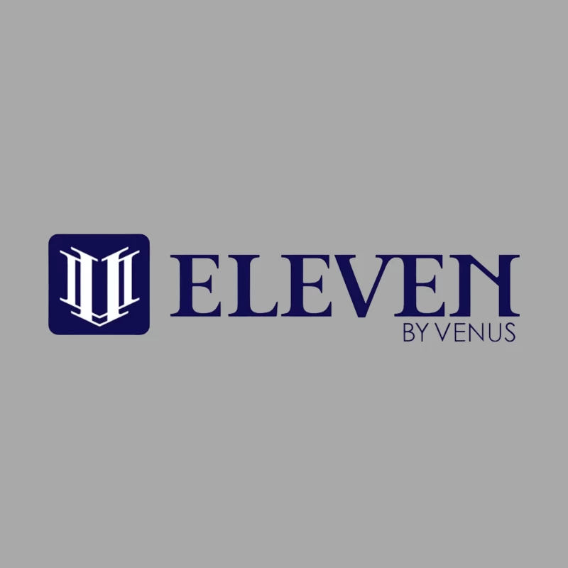 Modern Navy Blue Eleven by Venus Logo Design Female Pullover Hoodie