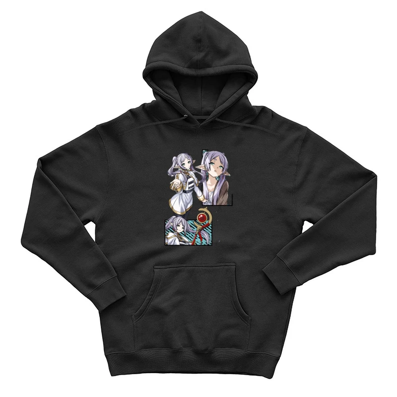 Magische Elfenfigur mit Stab Herren Pullover Hoodie