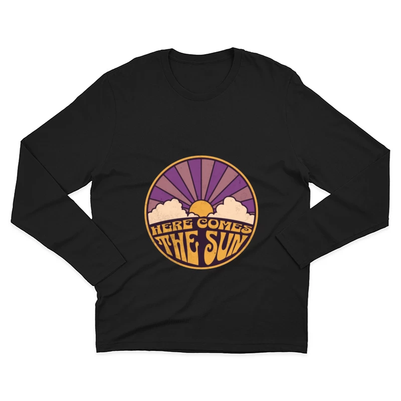 Lever de Soleil Rétro avec Nuages Homme Manches Longues T-Shirt