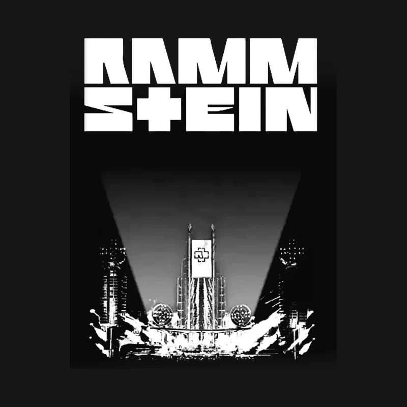 Rammstein Industrial Metal Concert Stage Design in Black and White Female T-Shirt