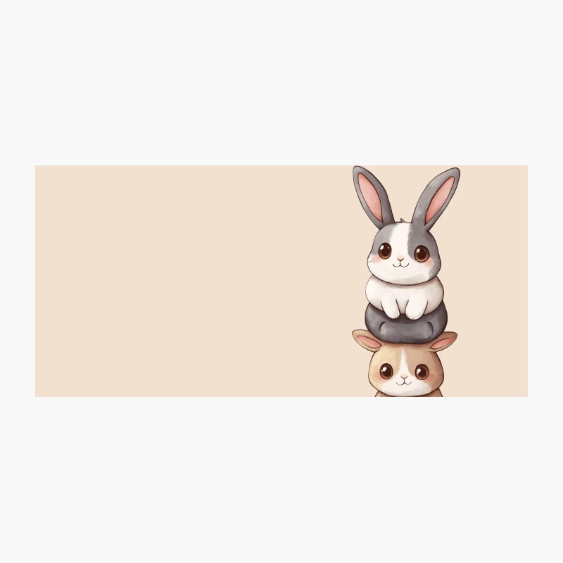 Cute Kawaii Cartoon Bunnies Stacked Illustration Coffee Mug