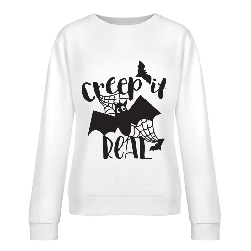 Halloween: Chauve-souris et Toile Effrayante Femme Sweat-shirt à enfiler