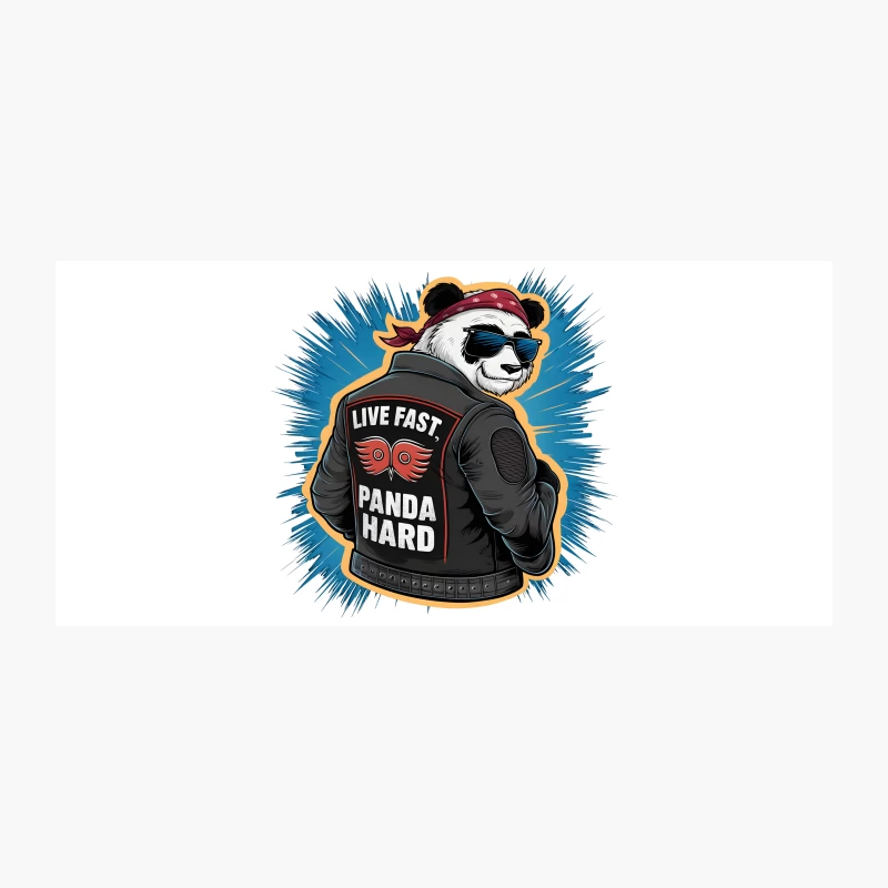 Cool Biker Panda with "Live Fast, Panda Hard" Slogan Coffee Mug