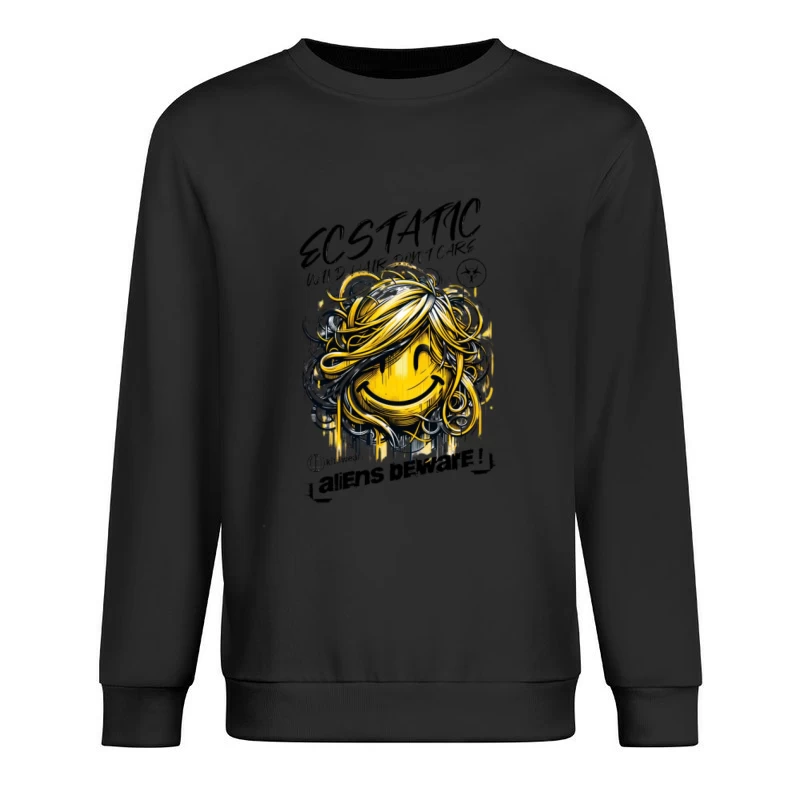Lächelnde, abstrakte, emoji, künstlerische Skizze Herren Pullover Sweatshirt