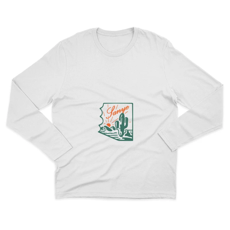 Wüstenlandschaft mit Kaktus Herren Langarm T-Shirt