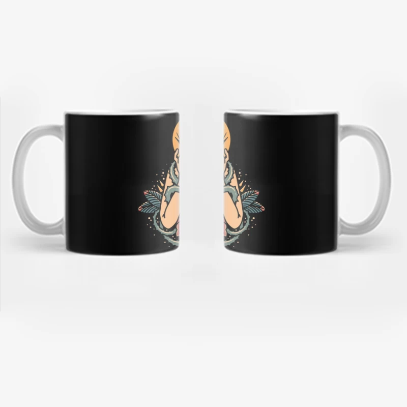 Surreal Floral Mask Illustration Coffee Mug