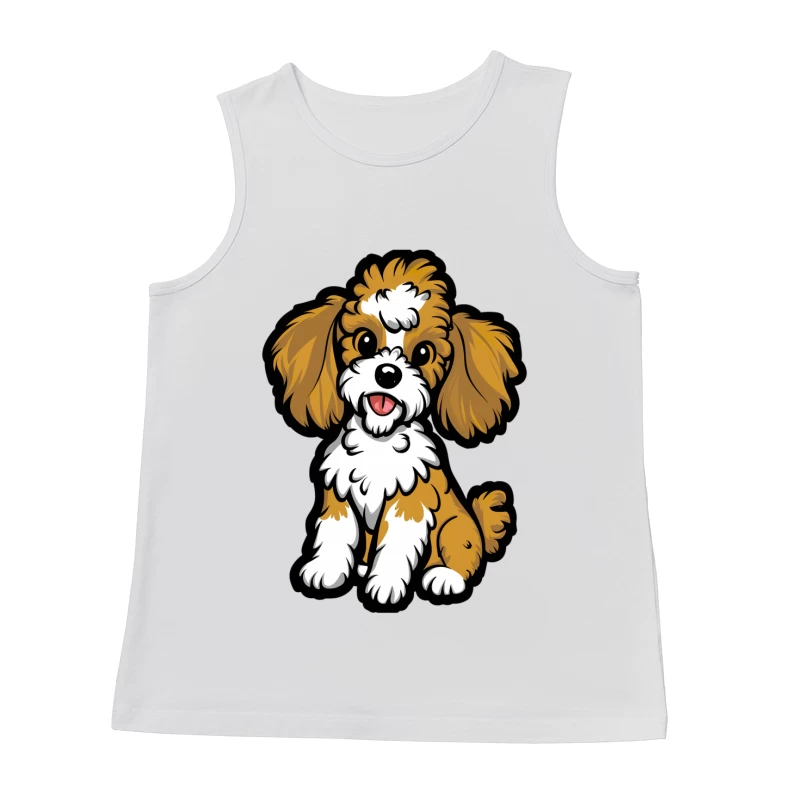 Chiens mignons avec pelage marron et blanc Homme Débardeur