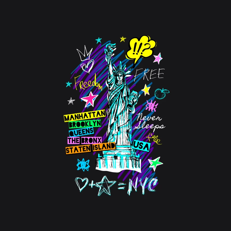 Freiheitsstatue NYC Graffiti Design Herren Pullover Hoodie