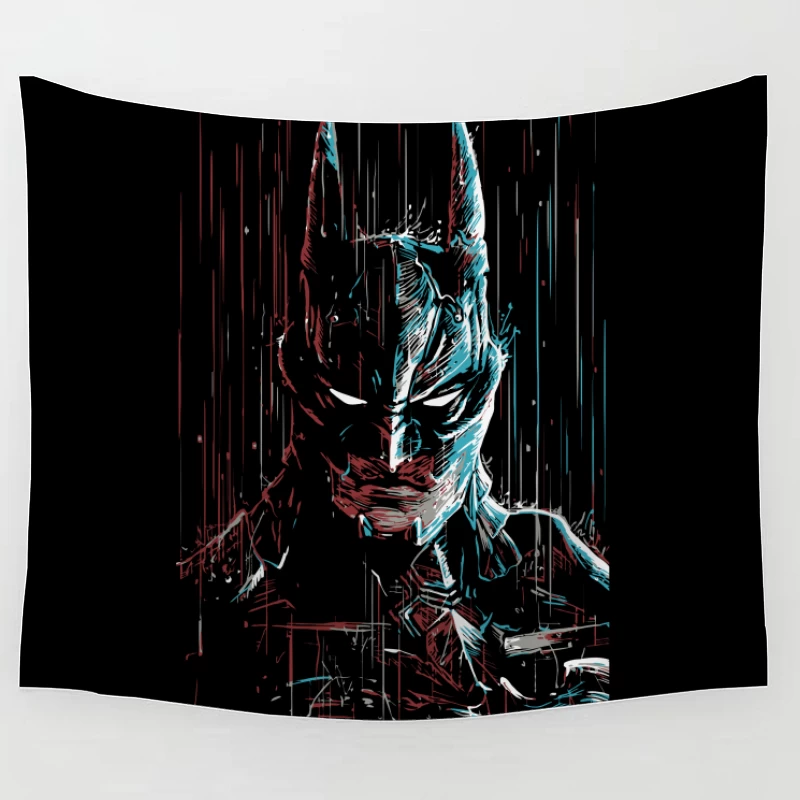 Abstract Digital Art of Batman Tapestry