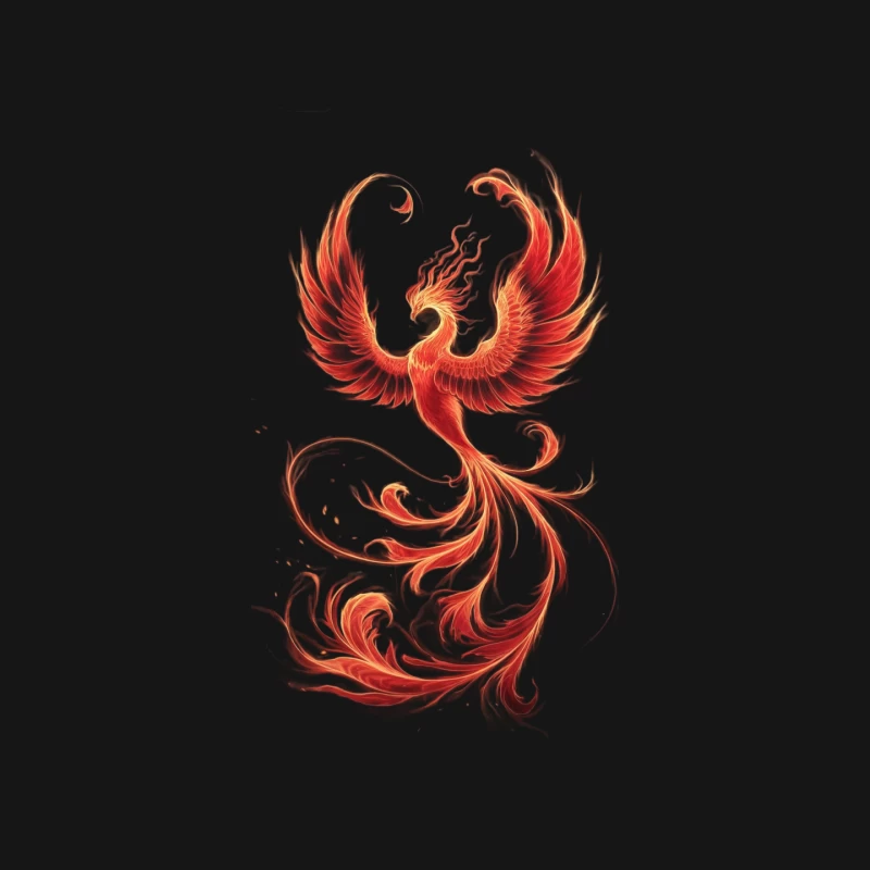 Majestic Phoenix: Mythical Fire Bird Rising in Fantasy Art Mouse Pad