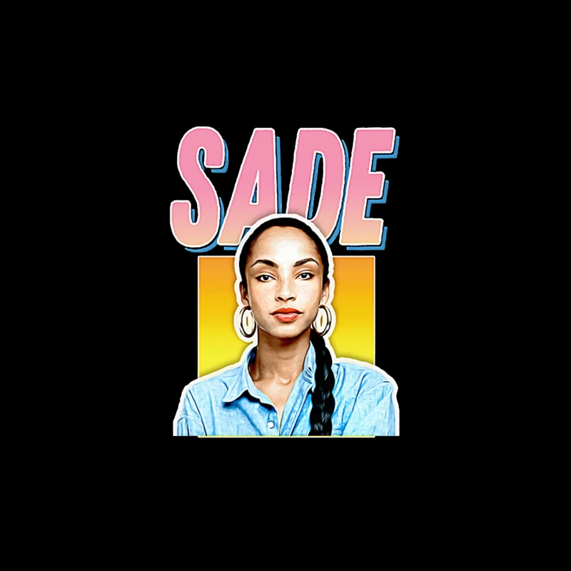 Stylized Pop Art Portrait with Pink "SADE" Text Mouse Pad