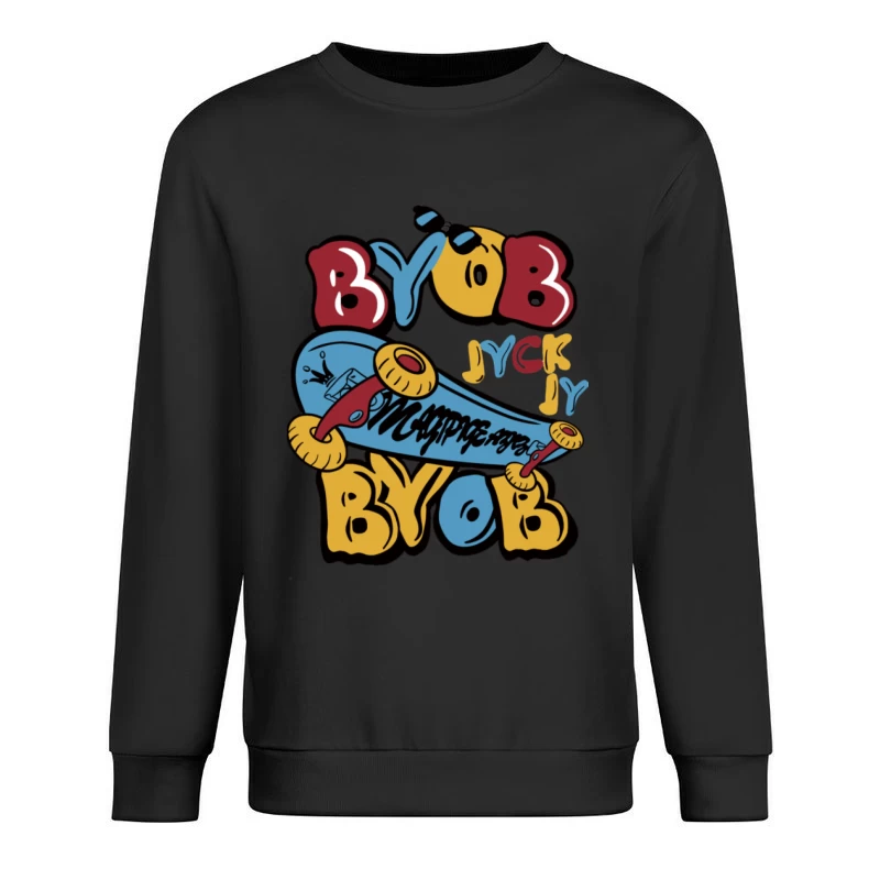 Bunte Skateboard-Kunst mit Graffiti Herren Pullover Sweatshirt