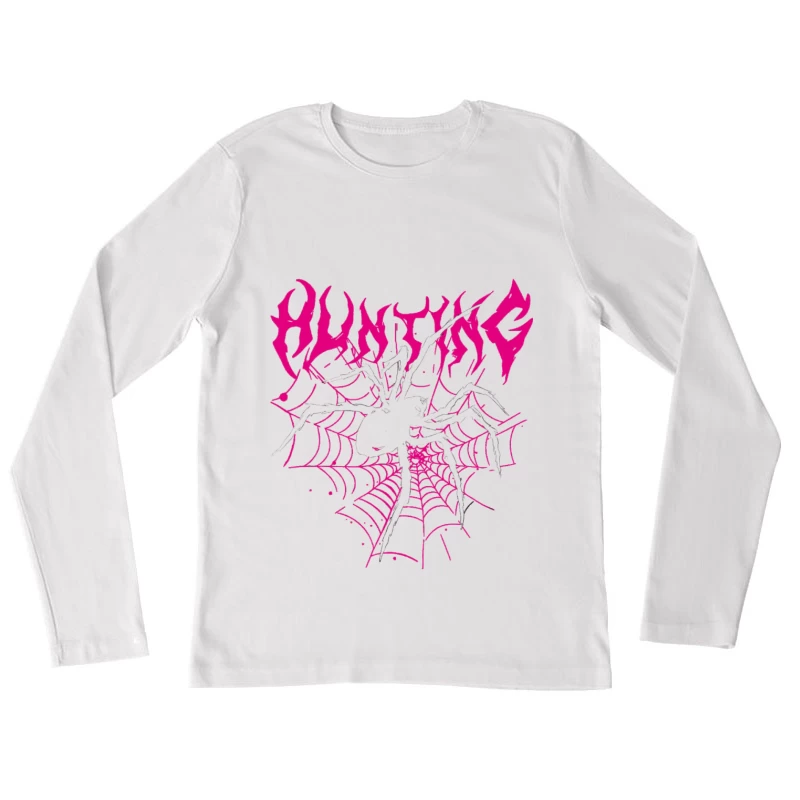 Spinnennetz-Jagd-Design Damen Langarm T-Shirt