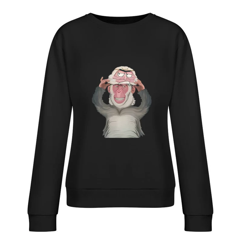 Scimmia con Maschera Felpa pullover Donna