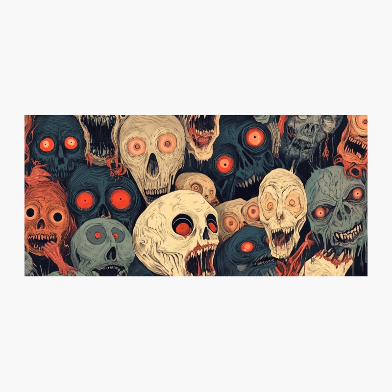 Eerie Skull Illustration: A Halloween Horror Fest Coffee Mug