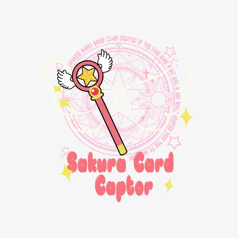 Sakura Zauberstab und Kreis Herren Langarm T-Shirt