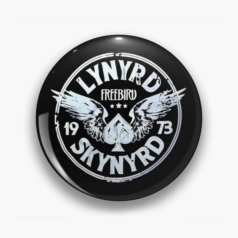 Lynyrd Skynyrd Freebird Winged Spade Logo 1973 Pin