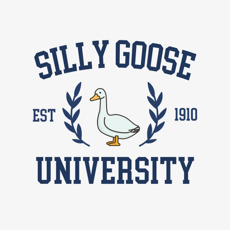 Silly Goose University Vintage-Style Logo Design Female Pullover Sweatshirt