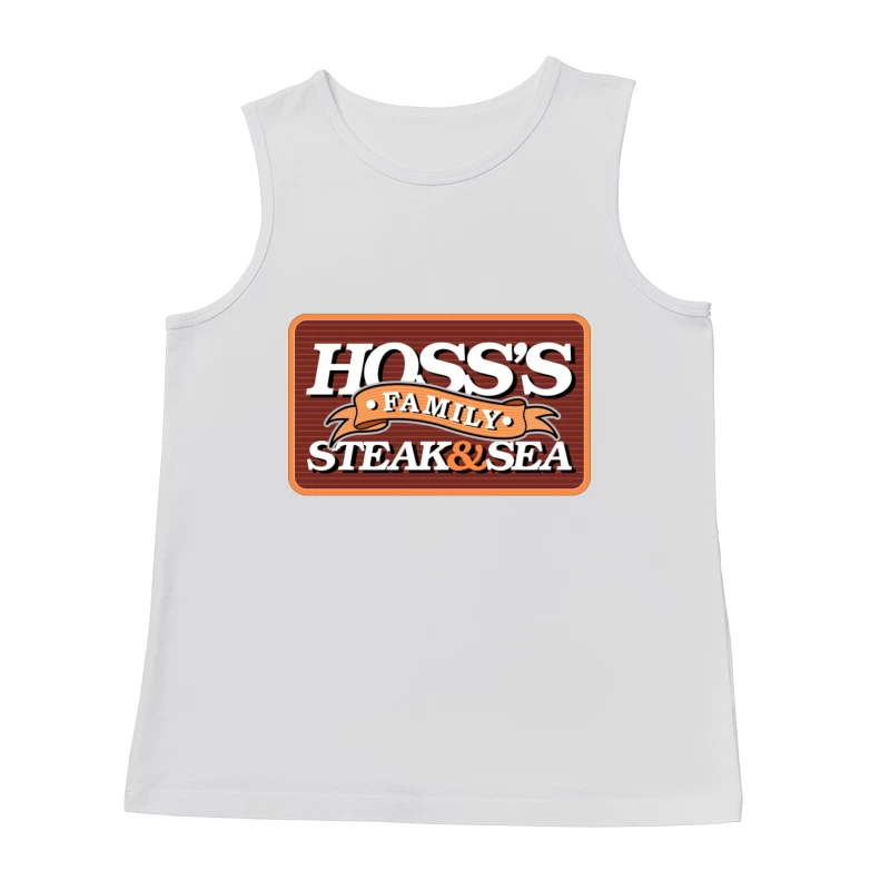 Hoss's Family Steak & Sea Restaurant Vintage Logo Design Male Tank Top