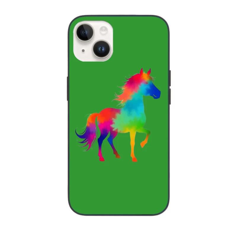 Colorful horse Silhouette iPhone Case