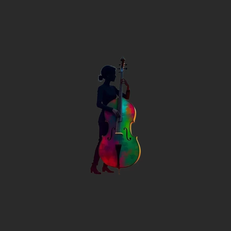 Colorful Silhouette of a Woman with a Cello Baseball Cap