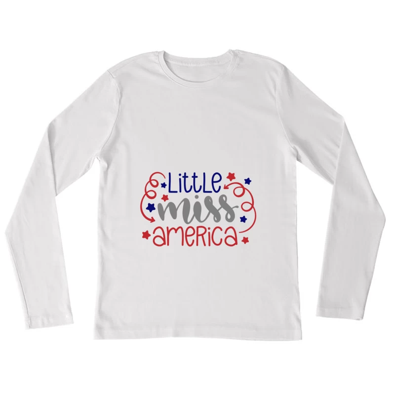 Petit Miss America - Conception patriotique étoilée Femme Manches Longues T-Shirt