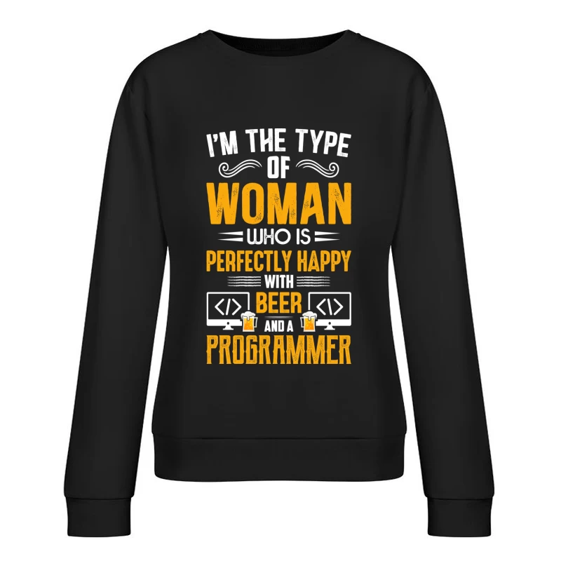 Femme, bière et programmation Femme Sweat-shirt à enfiler