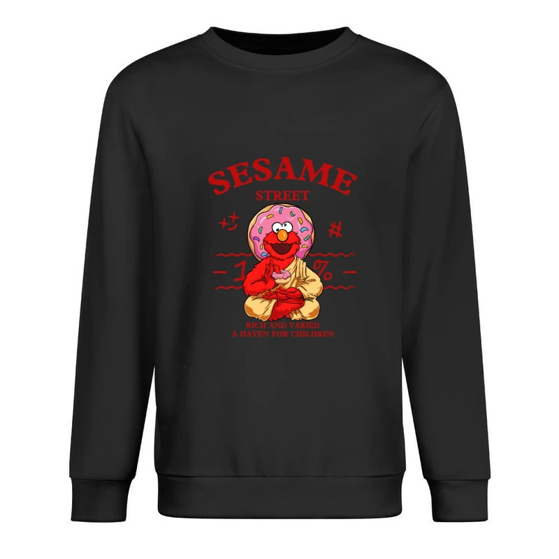 Elmo mit Donut-Mönch-Stil auf der Sesamstraße Herren Pullover Sweatshirt