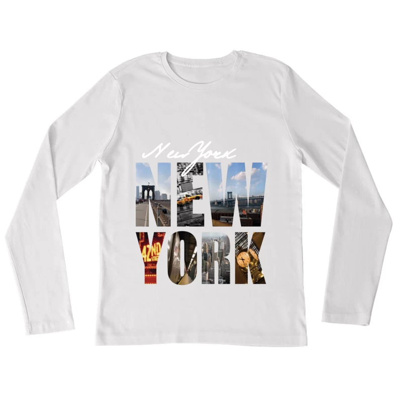 New York Sehenswürdigkeiten und Skyline Damen Langarm T-Shirt