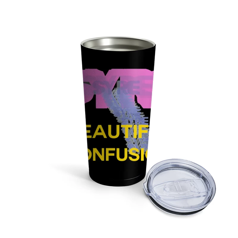 Beautiful Confusion: Abstract Typography Design Travel Mug