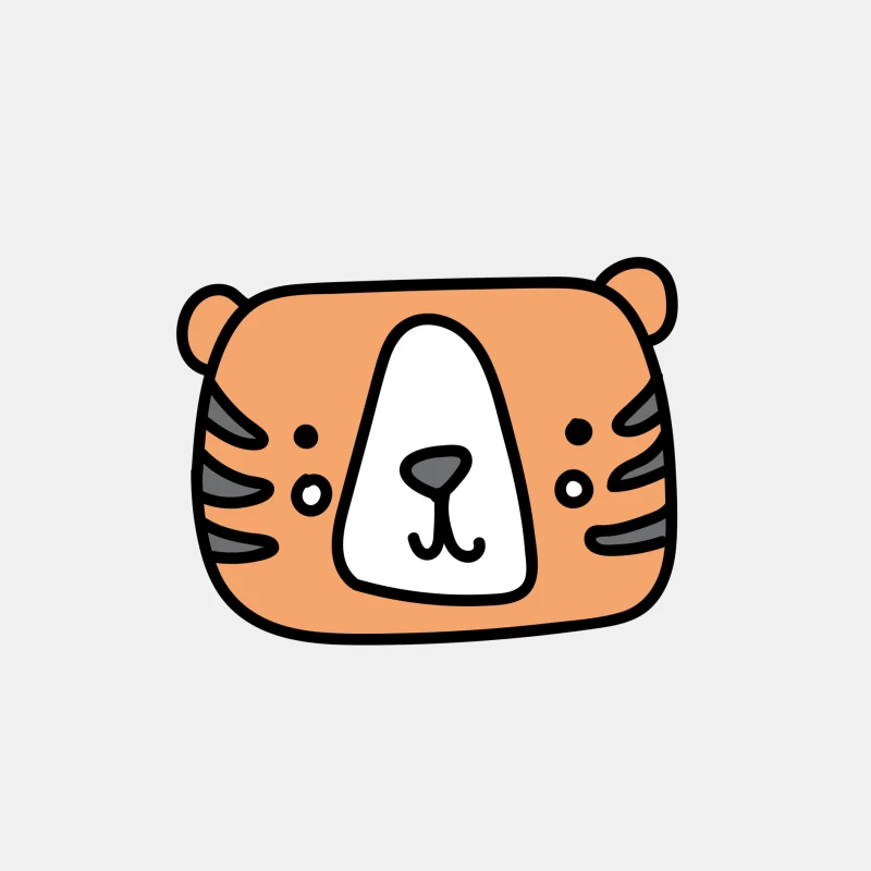 Visage de tigre dessiné, illustration mignonne Homme Débardeur