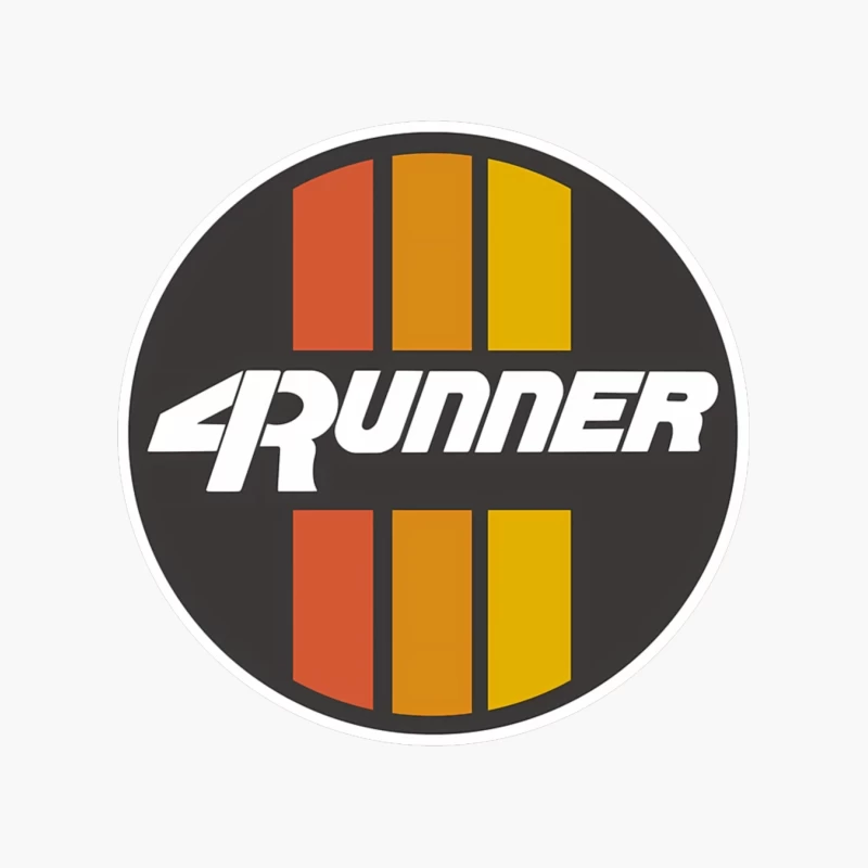 Retro-Style 4Runner Logo with Orange-Yellow Racing Stripes Cotton Tote Bag