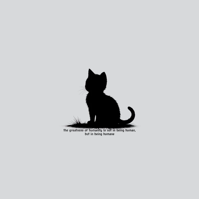 Black Cat Silhouette with Humane Message iPhone Case