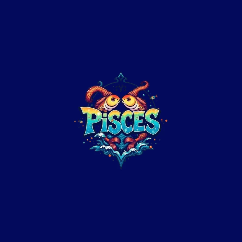 Pisces Zodiac Sign Illustration Desk Mat