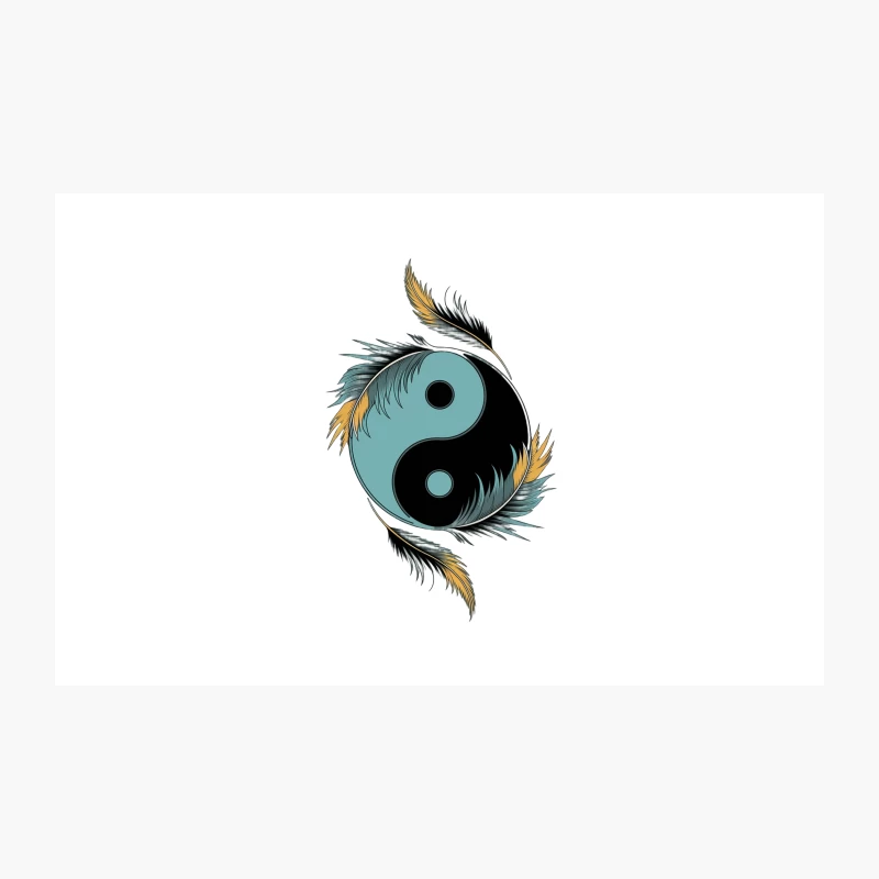 Feathered Yin Yang: Spiritual Balance in Artistic Design Travel Mug
