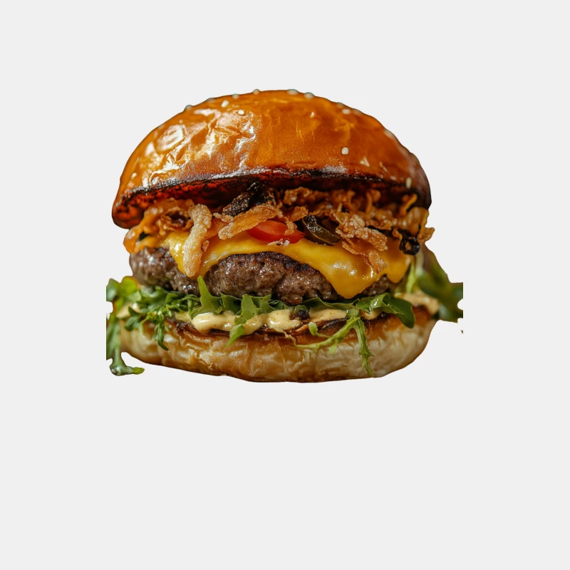 Gourmet Cheeseburger with Sesame Bun and Melted Cheese Male Tank Top