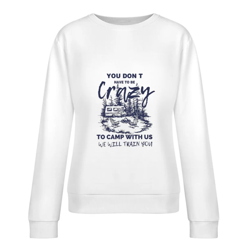 Camping Amusant avec des Amis Femme Sweat-shirt à enfiler