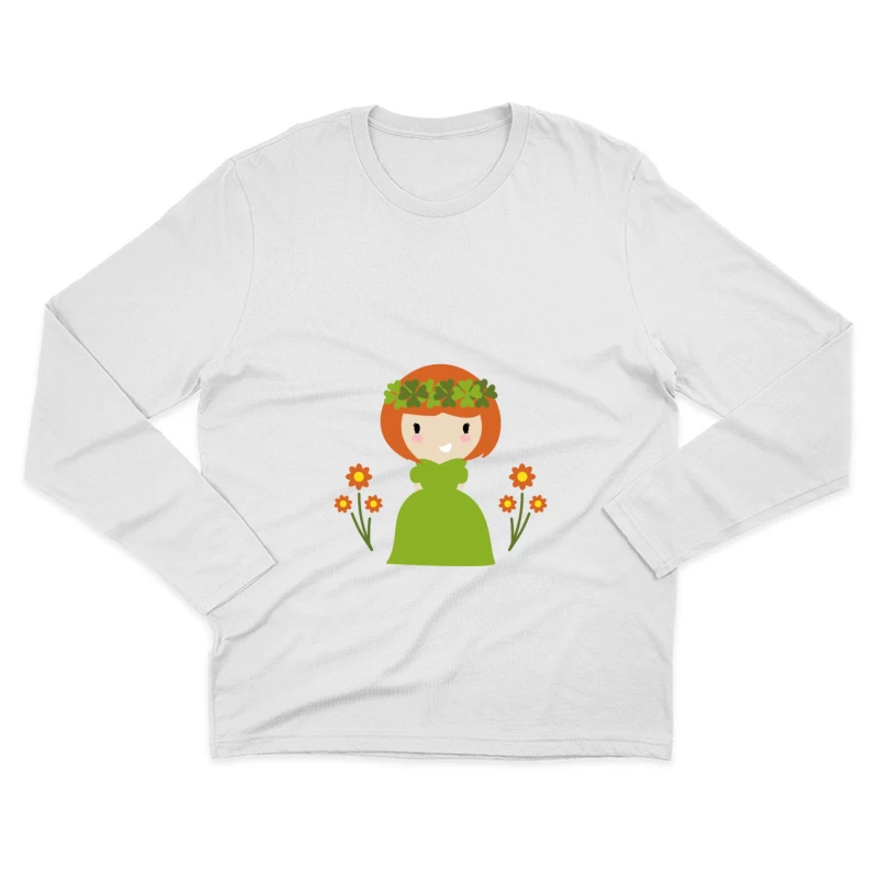 Fée de la nature avec fleurs Homme Manches Longues T-Shirt