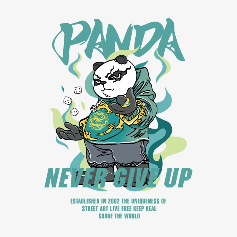 Panda Street Art Inspiration Herren Langarm T-Shirt