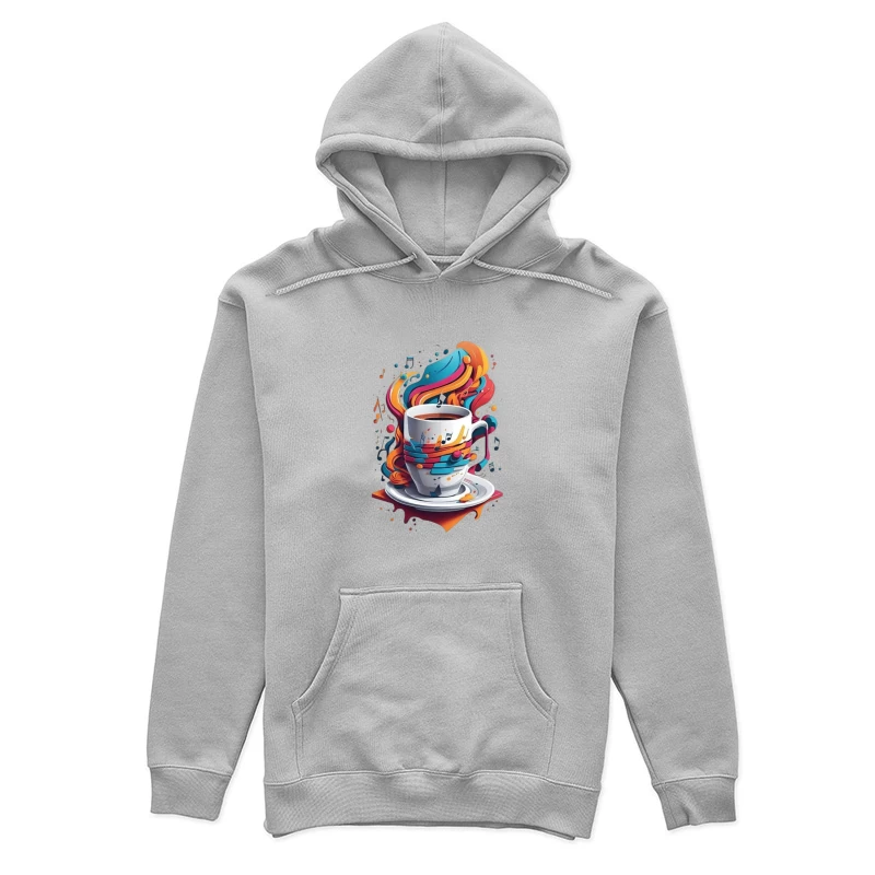 Colorful Coffee Cup with Musical Notes Female Pullover Hoodie