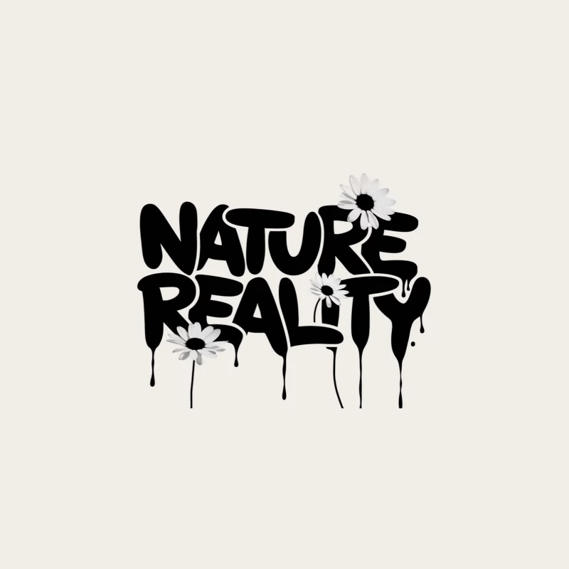 Nature Reality: Graffiti-Style Typography with Floral Accents Bucket Hat