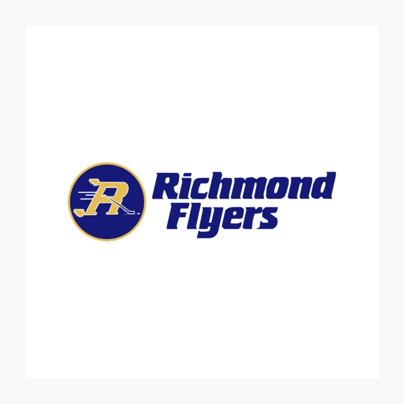 Richmond Flyers Hockey Team Logo in Blue and Gold Pin