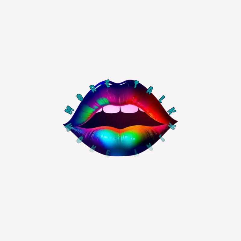 Rainbow Pierced Lips Pop Art Design Female T-Shirt