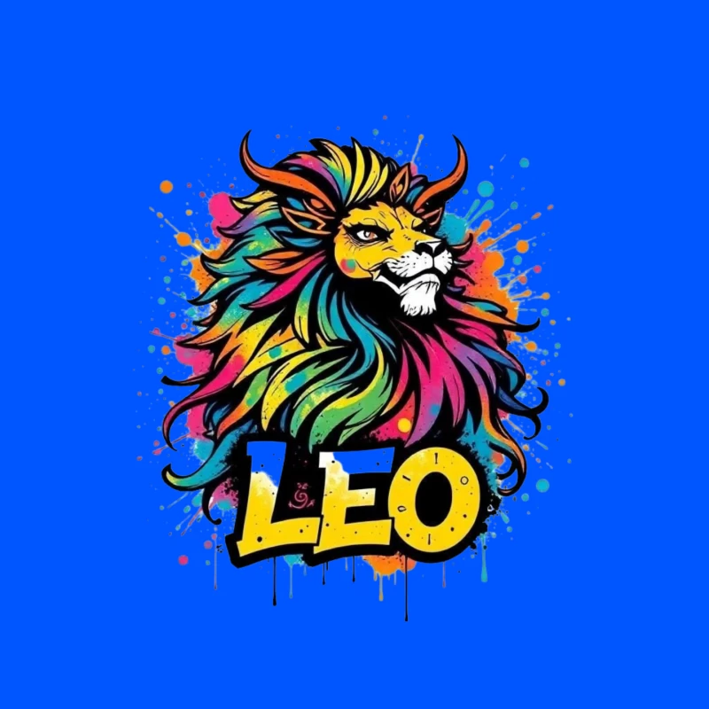 Colorful Leo Zodiac Lion Art Mouse Pad
