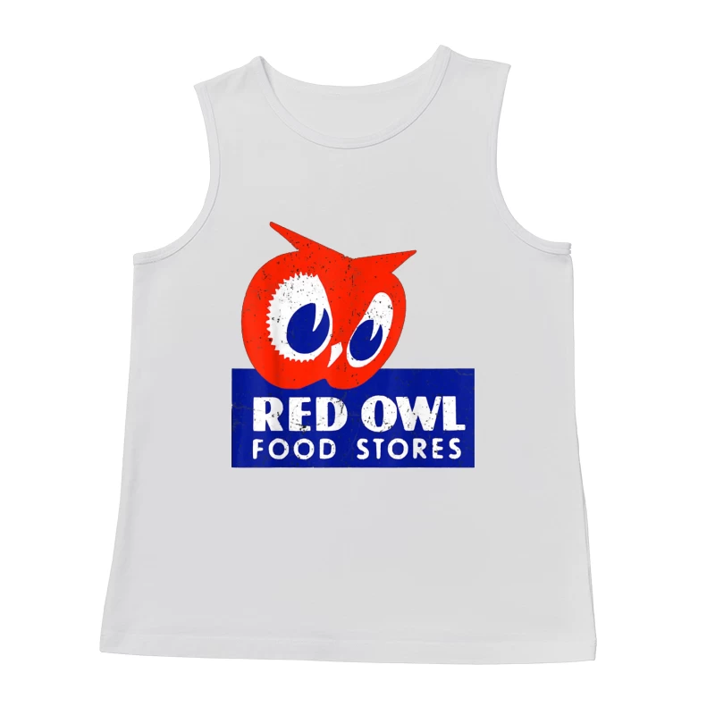 Vintage Red Owl Food Stores Logo Design Male Tank Top