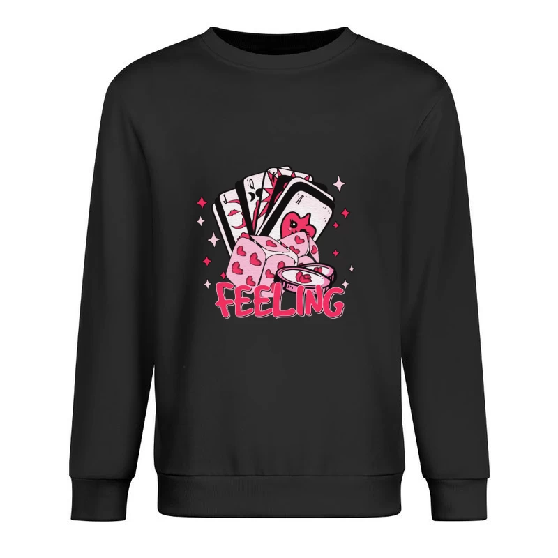 Pokerherz und Glückswürfel Herren Pullover Sweatshirt