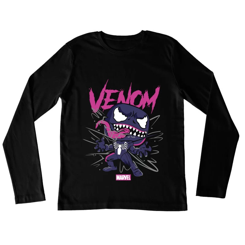 Cartoon Venom Character Illustration Female Long Sleeve T-Shirt