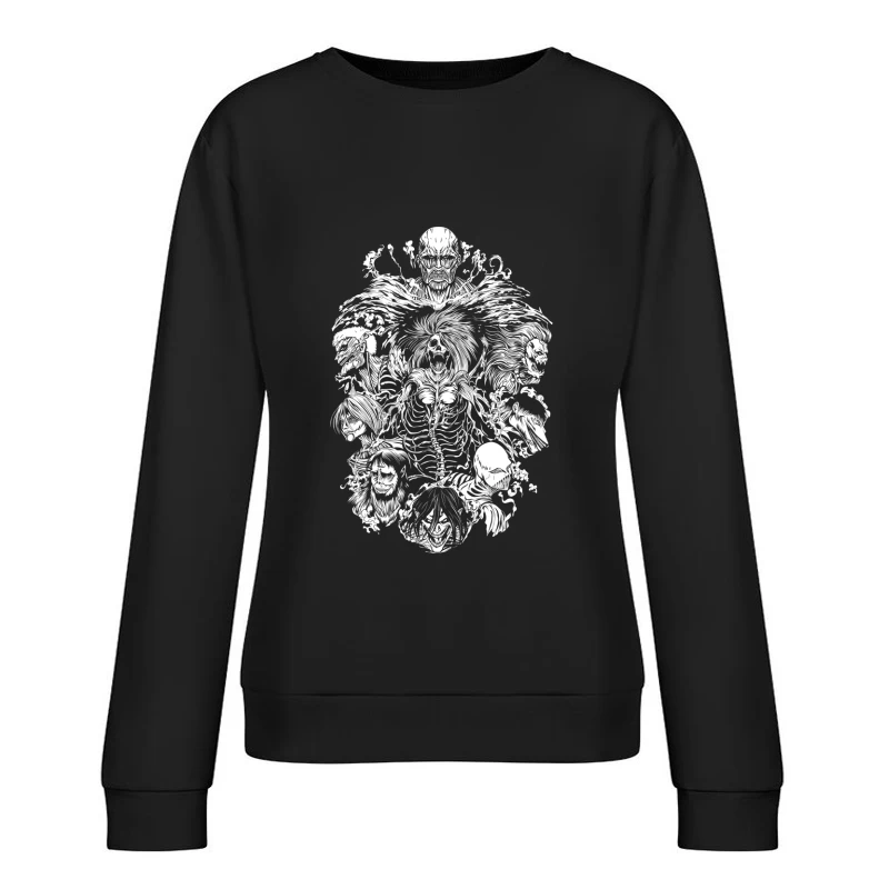 Black & white design Female Pullover Sweatshirt